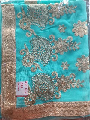 J 97 SAREE (1PC) GREEN MIX