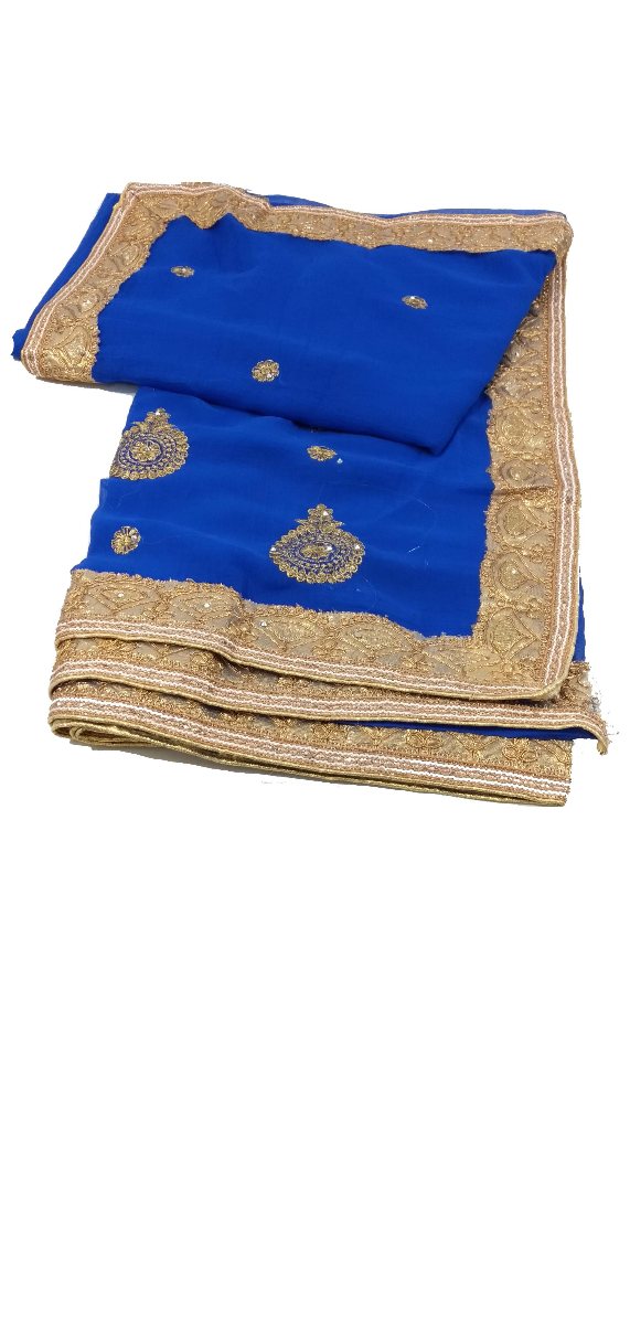 J 1  SAREE (1PC) ROYAL BLUE MIX